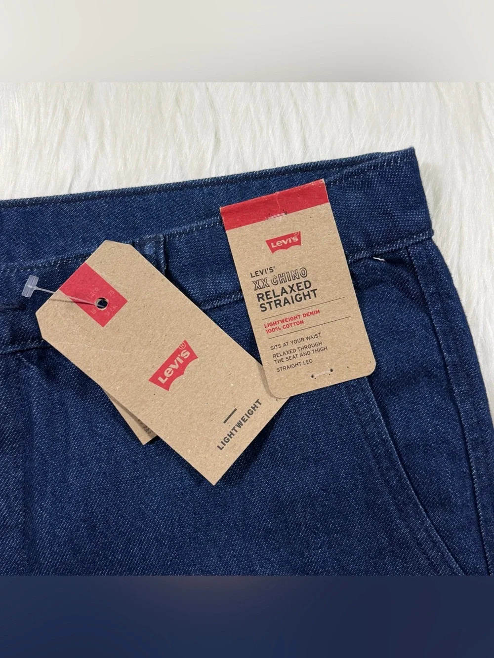 Levi's Men's Size 36 X 34 Half Past Rinse XX Chino Relaxed Straight Denim Jeans